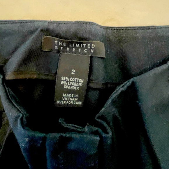 Black The Limited stretch black dress pants size 2 regular with ankle slits - Picture 2 of 4